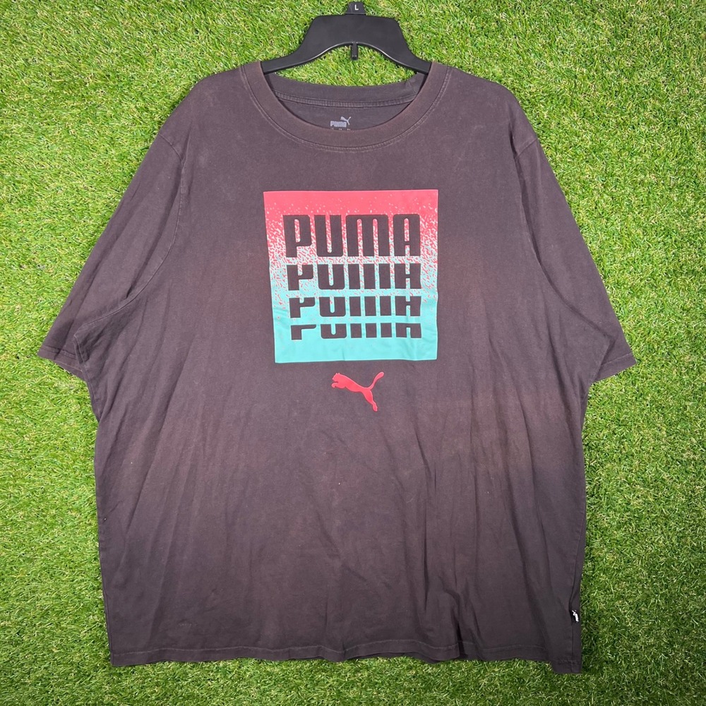 Puma Mens 4XLT Black Graphic Logo T-Shirt Big & Tall Short Sleeve Tee